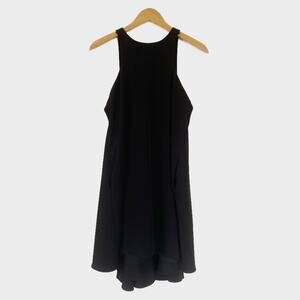MILLY Halter Neck Fit n' Flare Cocktail Dress Black Size 4